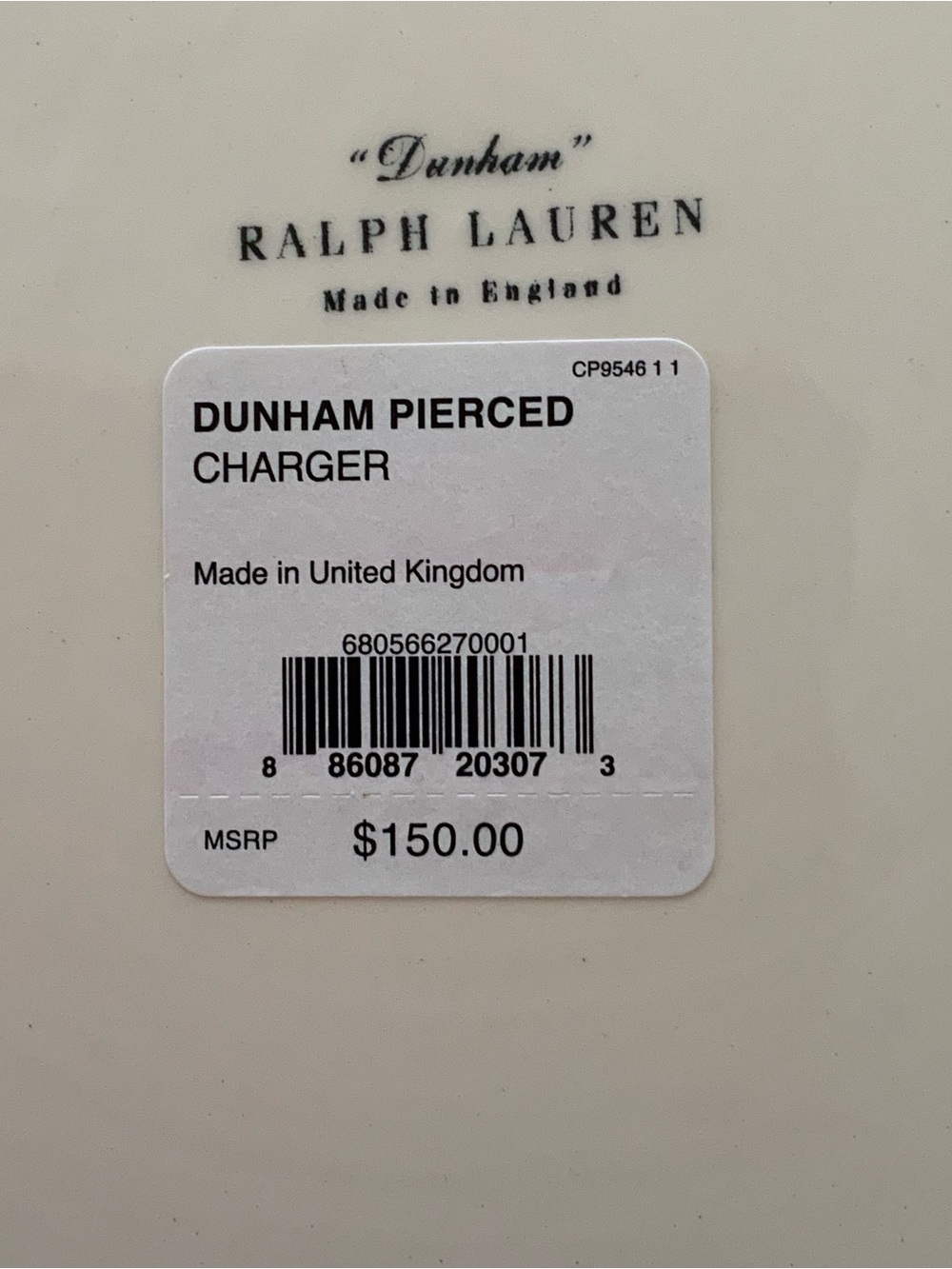 Dunham by Ralph Lauren Cream Pierced Rim Dinner Plate Trio - Picture 2 of 5